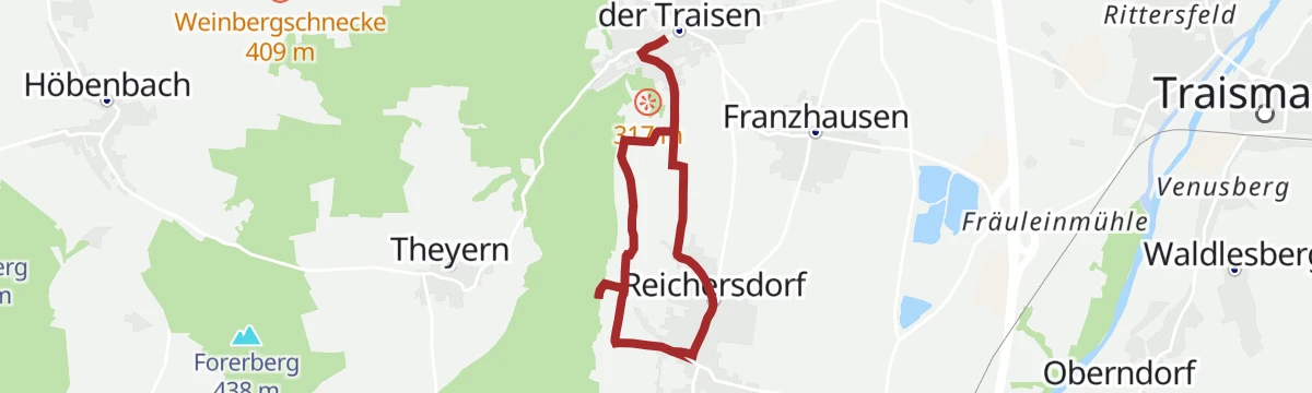 Route map: Von Nußdorf ob der Traisen zur Wohnhöhle